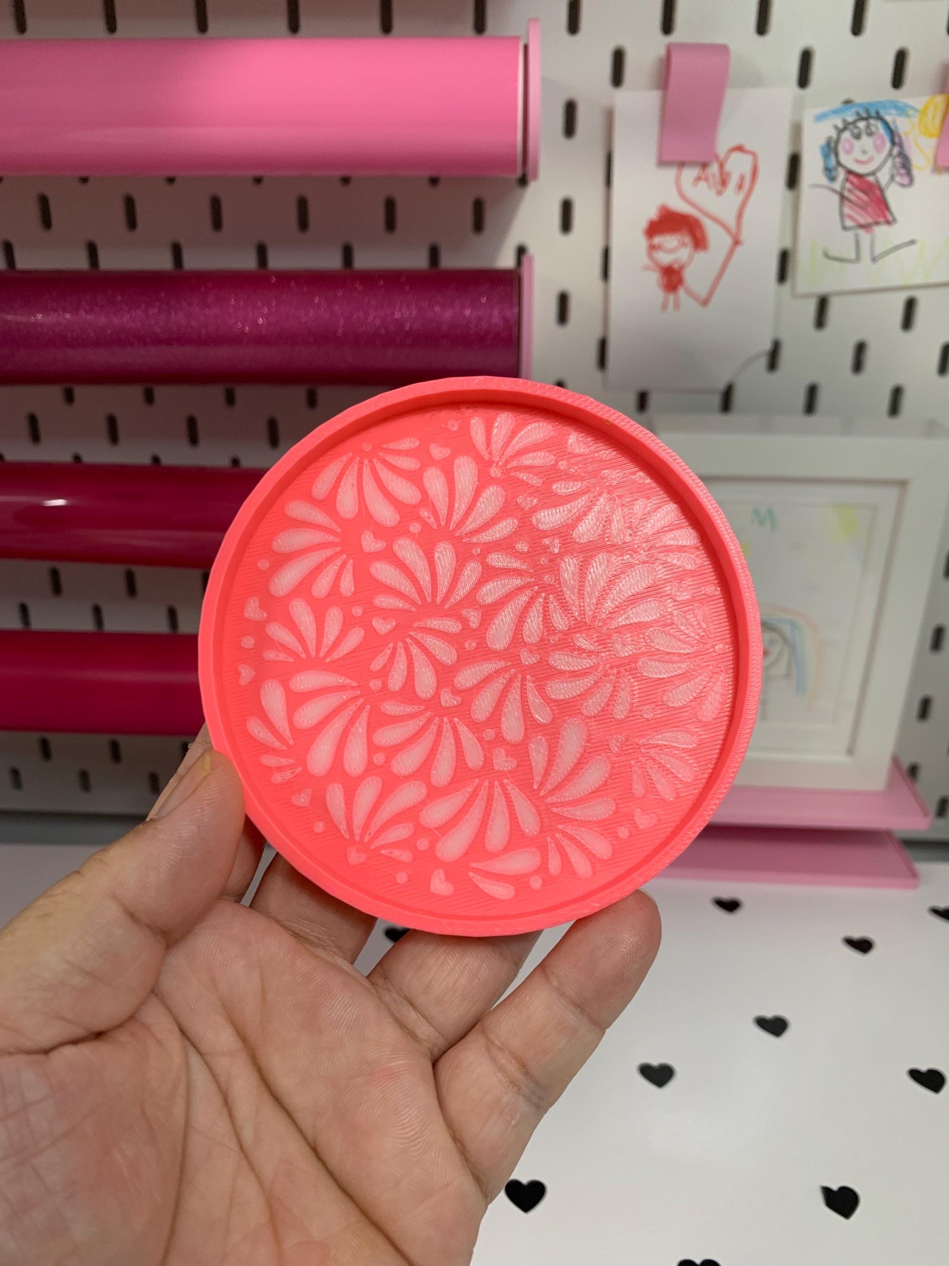 Talavera Coaster Files: Mexican-Inspired Design ( & 3MF) ( ) by Lina Loves Two, handmade in Los Angeles CA