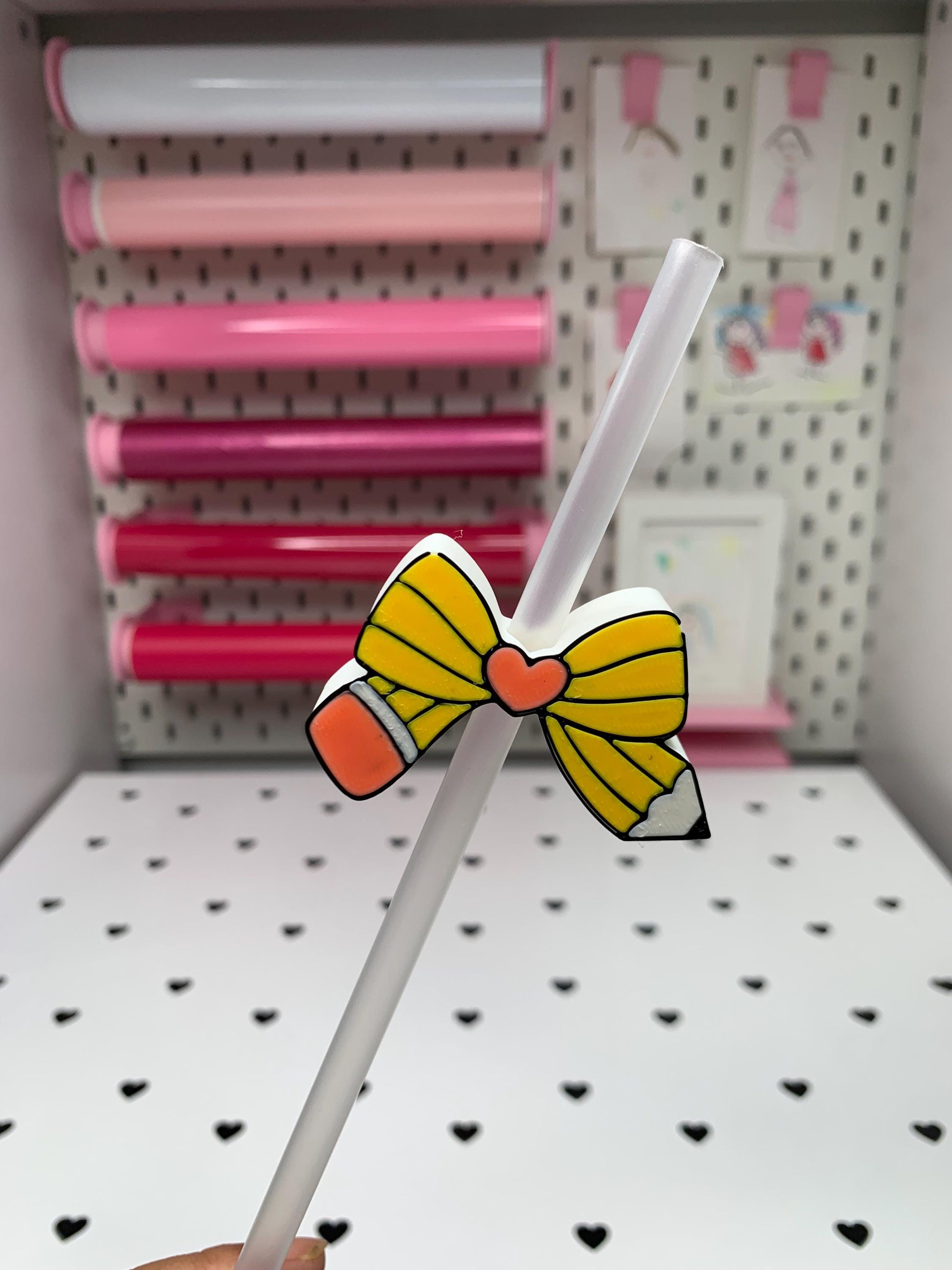 Pencil Bow Composition Book Personalized 3D Desk Accessories BUNDLE | Name Plate | Pen Holder | Note Holder | x3 Paperclips and Straw Topper by Lina Loves Two, handmade in Los Angeles CA