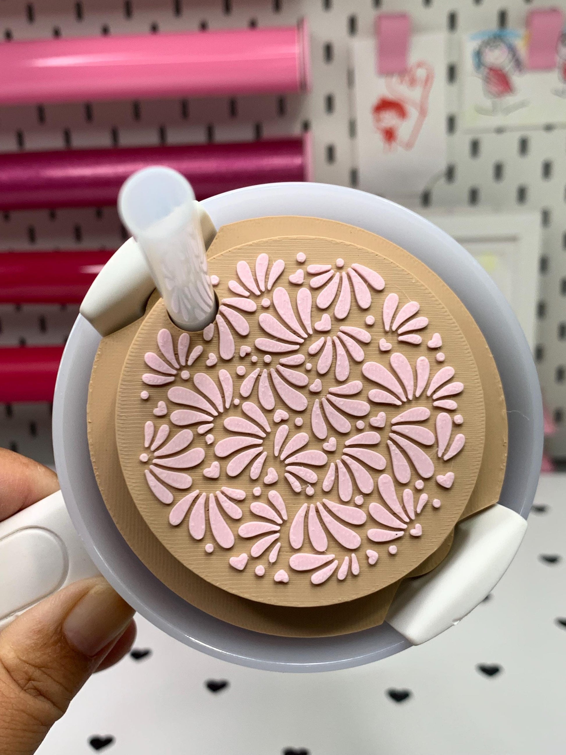 3D Printed Talavera Stanley Topper: Colorful Cup Accessory by Lina Loves Two, handmade in Los Angeles CA