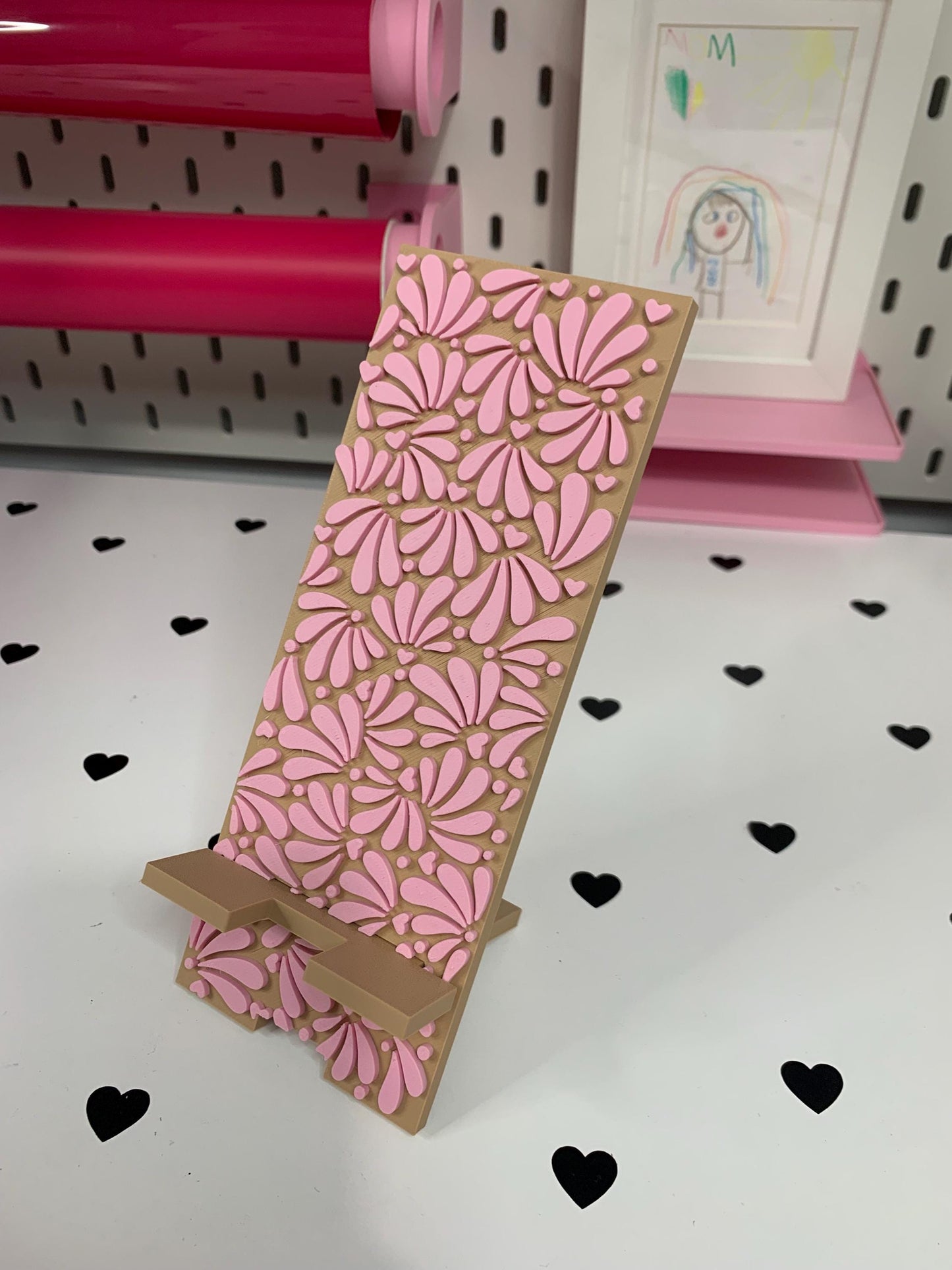 Talavera Phone Stand: Floral File ( & 3MF) by Lina Loves Two, handmade in Los Angeles CA