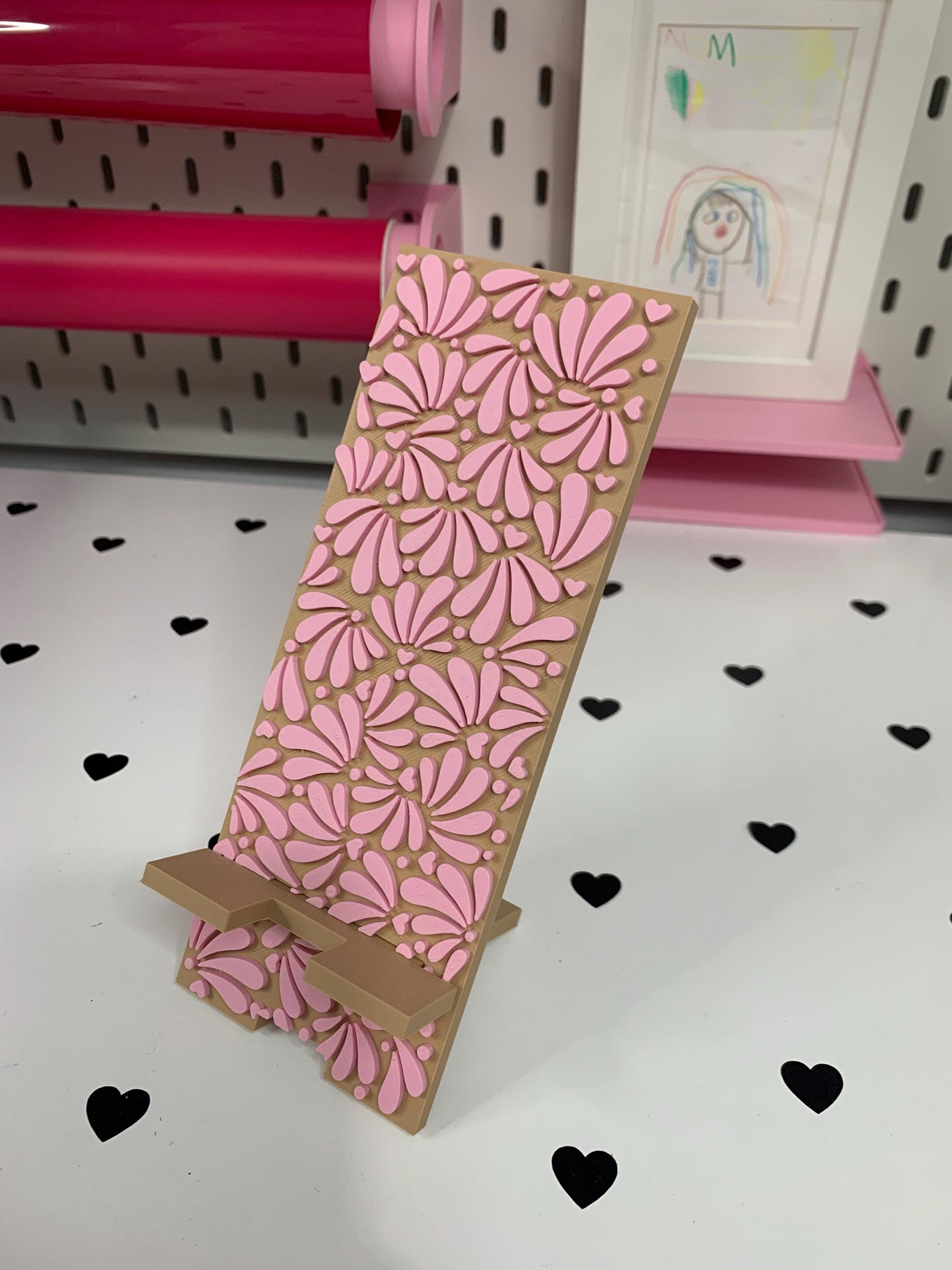 Talavera Phone Stand: Floral File ( & 3MF) by Lina Loves Two, handmade in Los Angeles CA