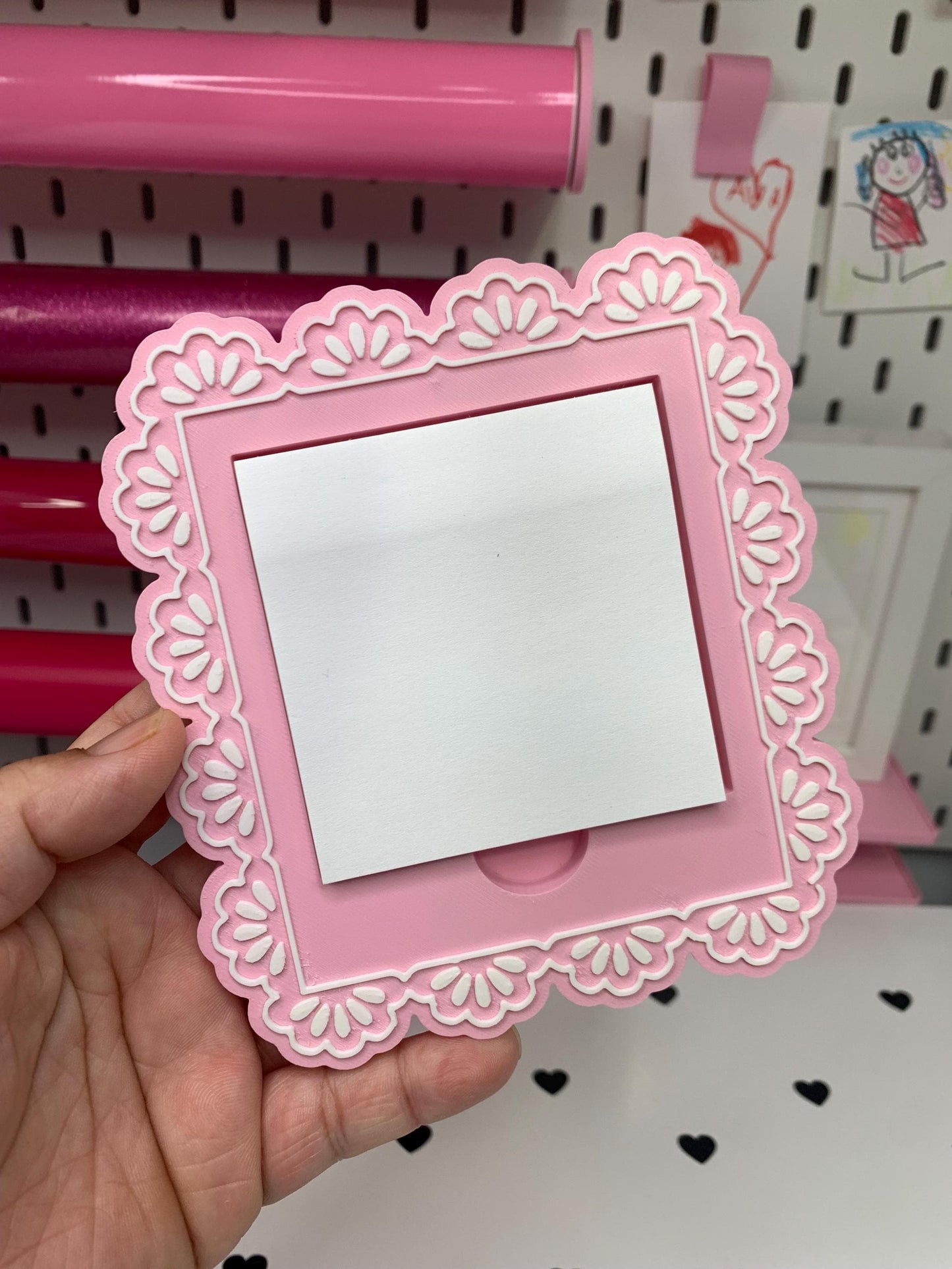 Digital STL File | Lace-Inspired Post-It Note Holder | 3D Digital File | STL & 3MF Download