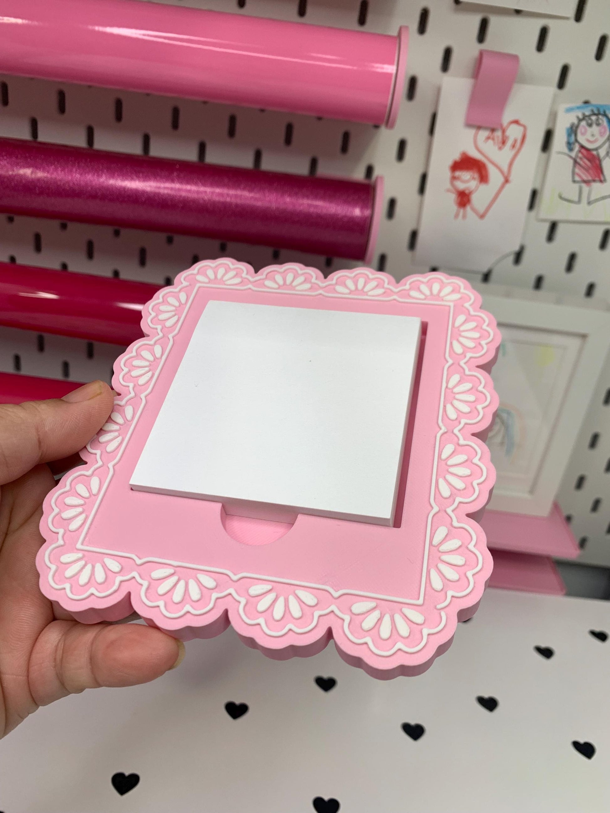 Digital STL File | Lace-Inspired Post-It Note Holder | 3D Digital File | STL & 3MF Download