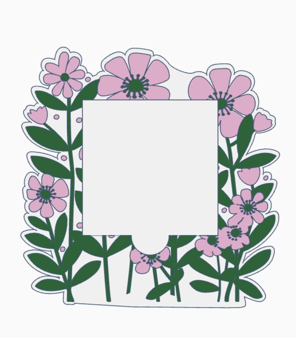 Digital STL File | Field of Flowers Post-It Note Holder | 3D Digital File | STL & 3MF Download