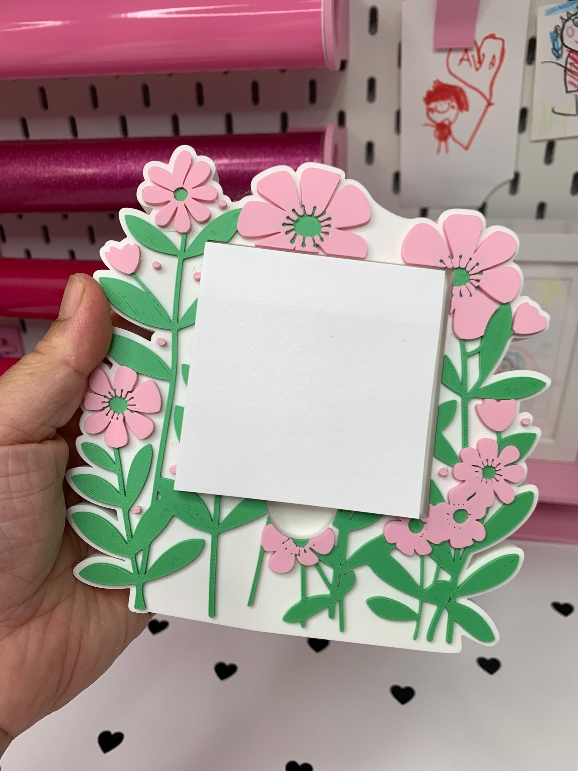 Digital STL File | Field of Flowers Post-It Note Holder | 3D Digital File | STL & 3MF Download