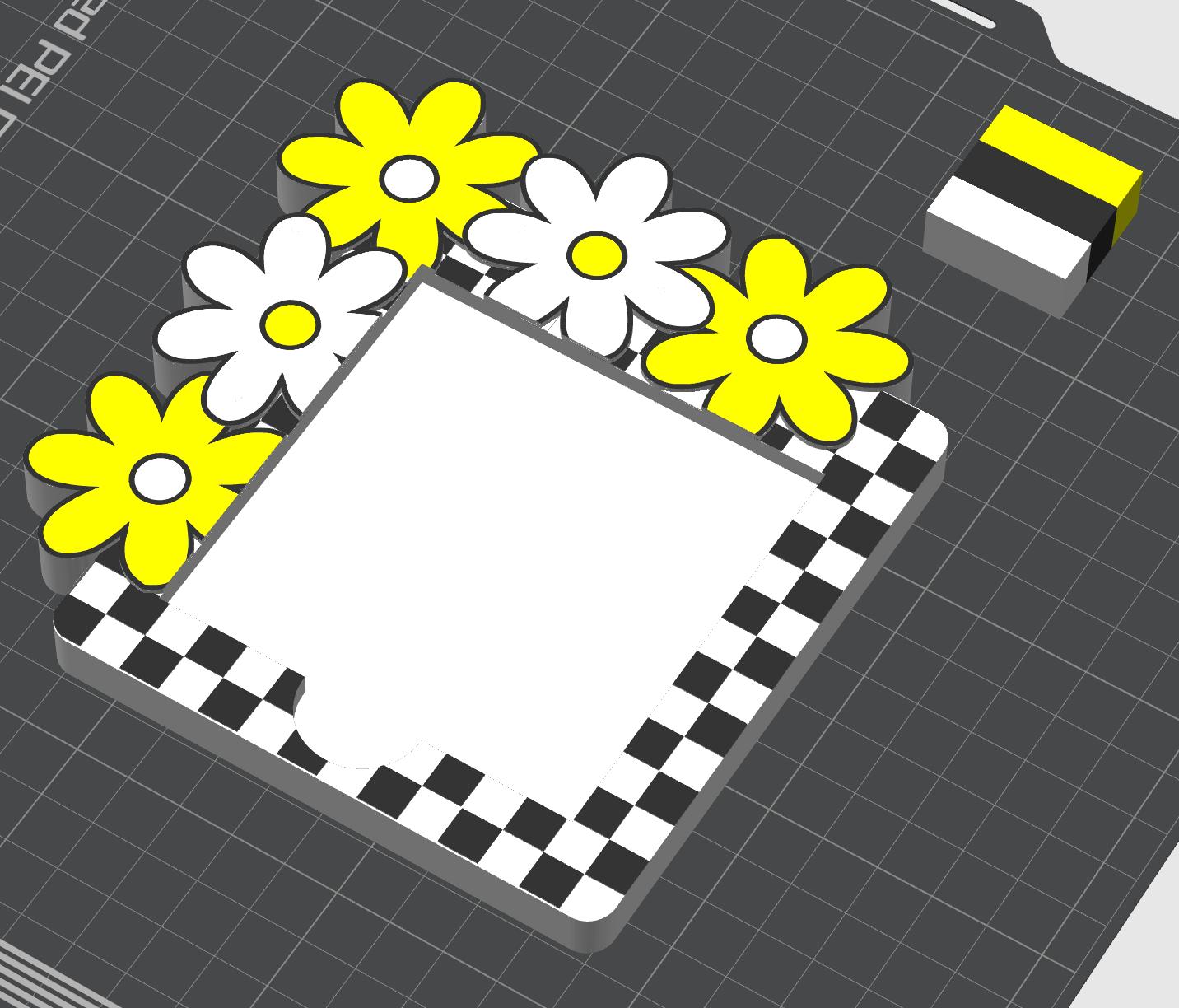 File – Daisy Flower Note Holder | File | + 3MF by Lina Loves Two, handmade in Los Angeles CA