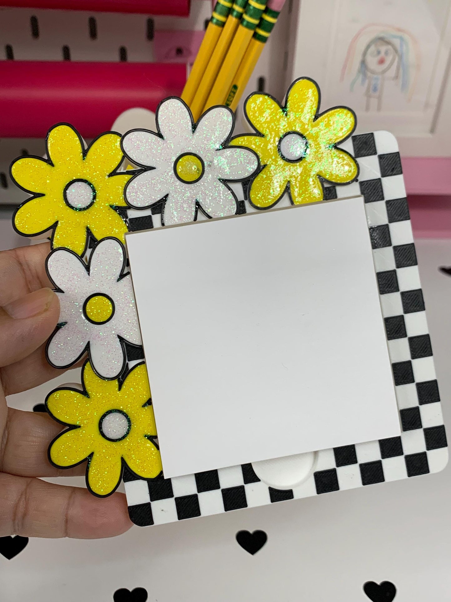 File – Daisy Flower Note Holder | File | + 3MF by Lina Loves Two, handmade in Los Angeles CA