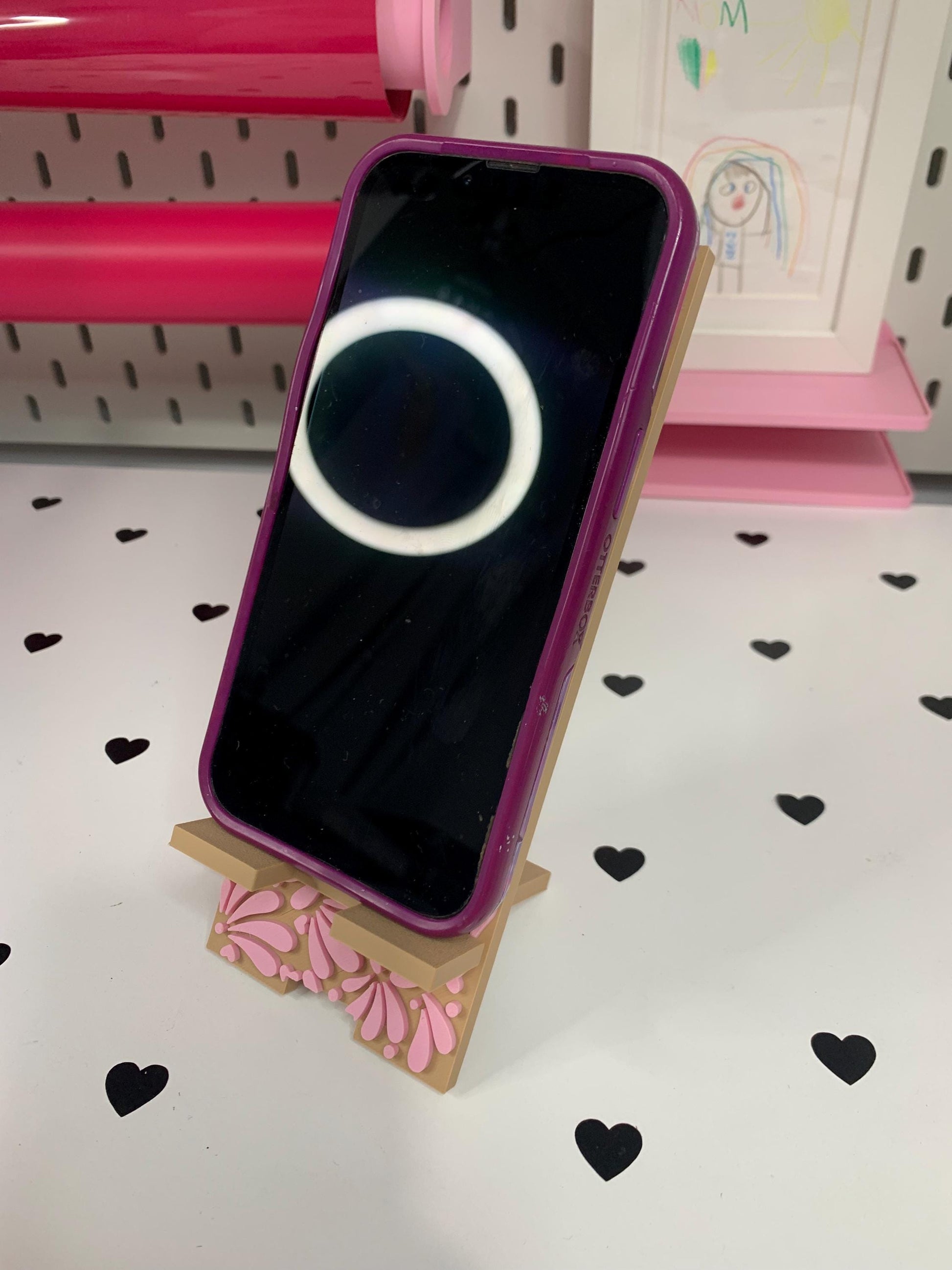 Talavera Phone Stand: Floral File ( & 3MF) by Lina Loves Two, handmade in Los Angeles CA