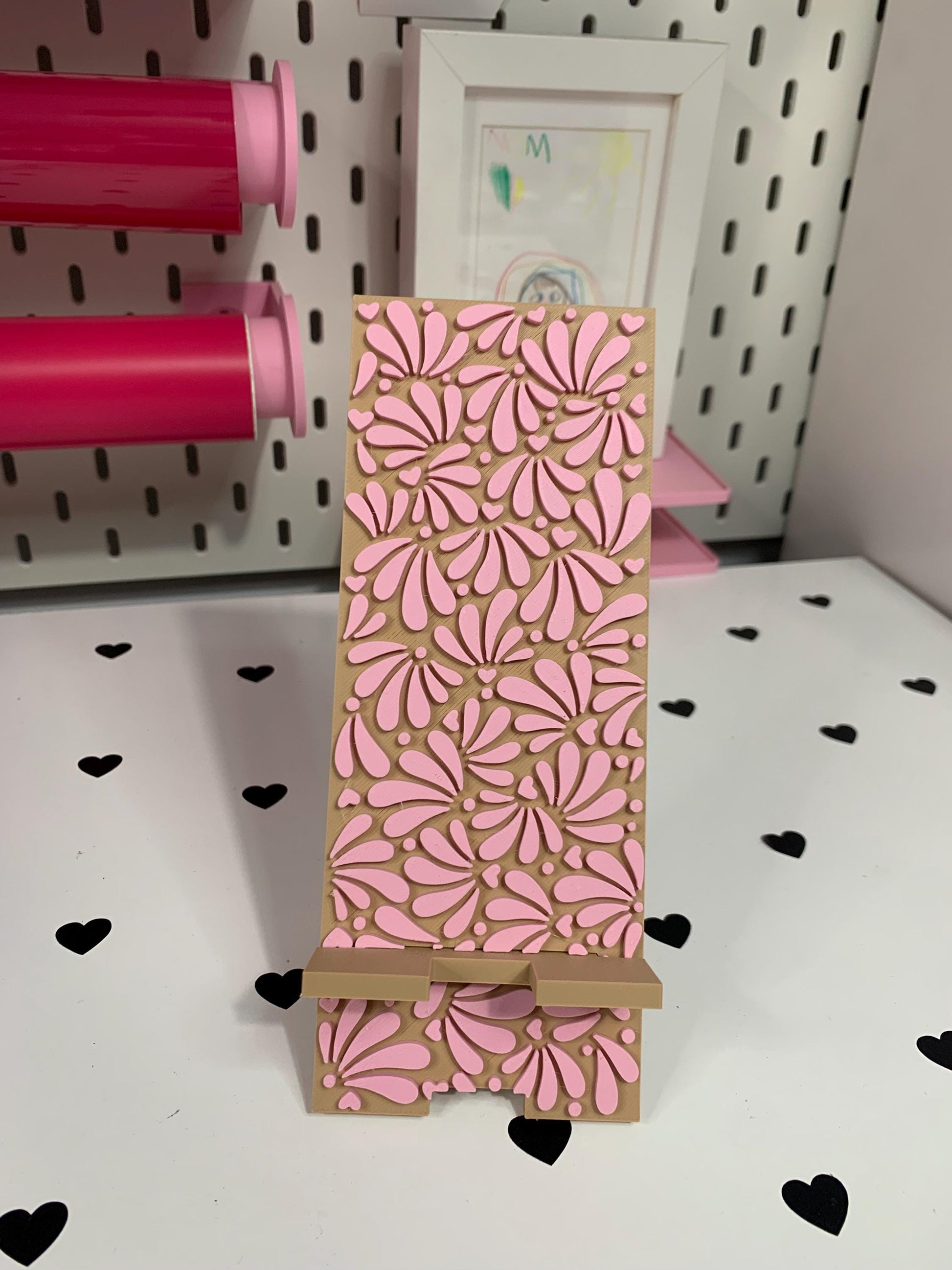 Talavera Phone Stand: Floral File ( & 3MF) by Lina Loves Two, handmade in Los Angeles CA