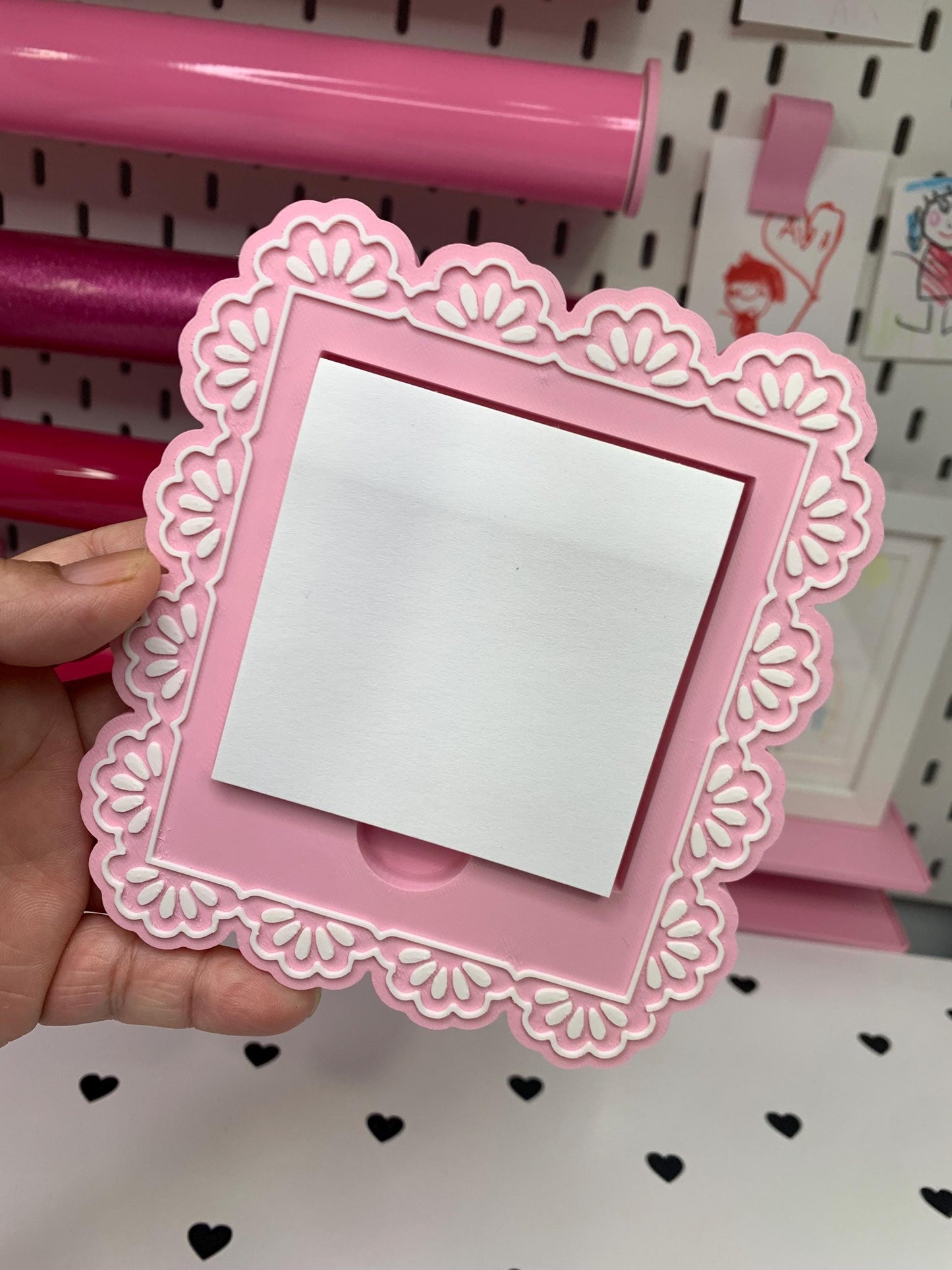 Digital STL File | Lace-Inspired Post-It Note Holder | 3D Digital File | STL & 3MF Download