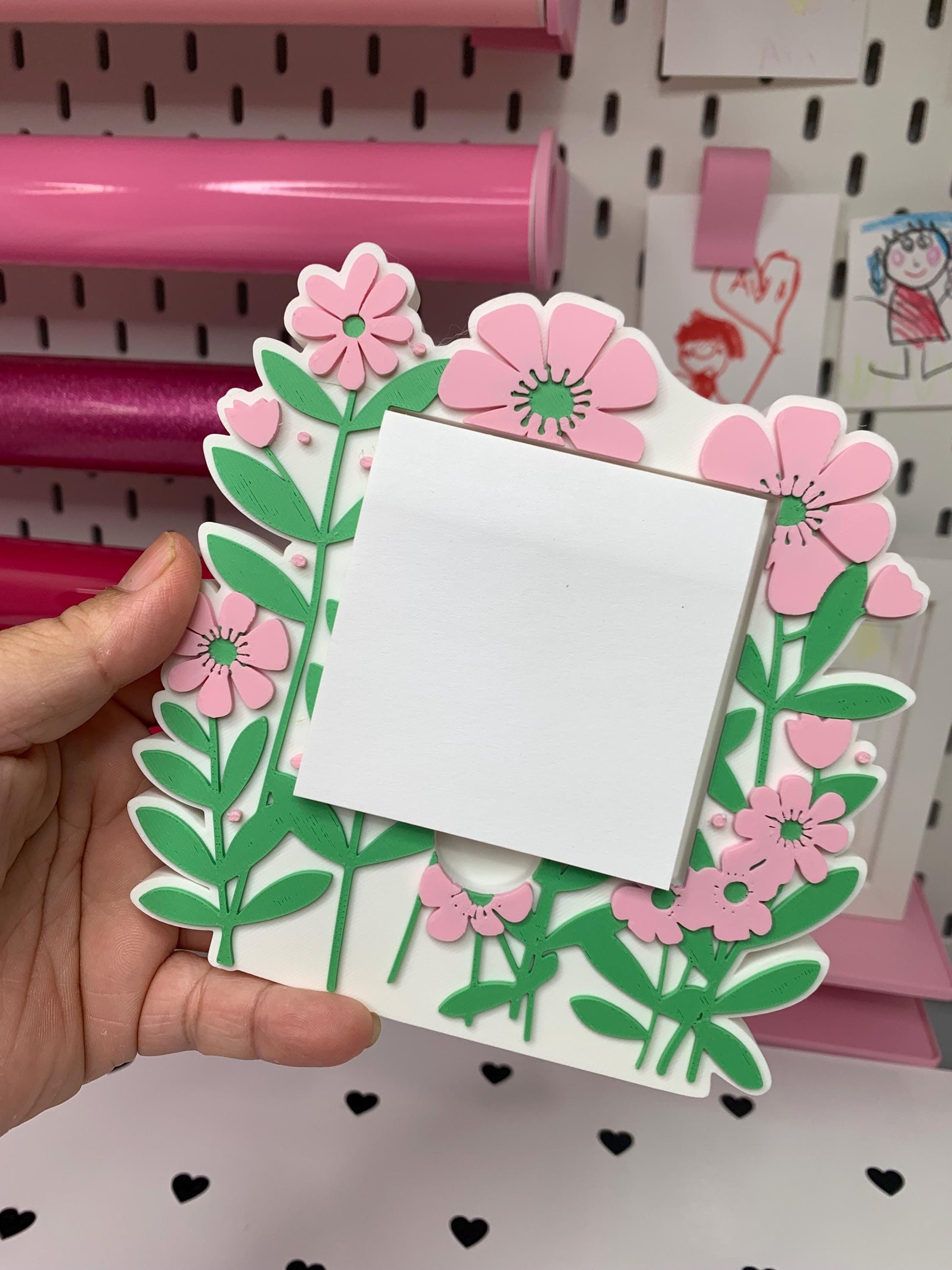 Digital STL File | Field of Flowers Post-It Note Holder | 3D Digital File | STL & 3MF Download