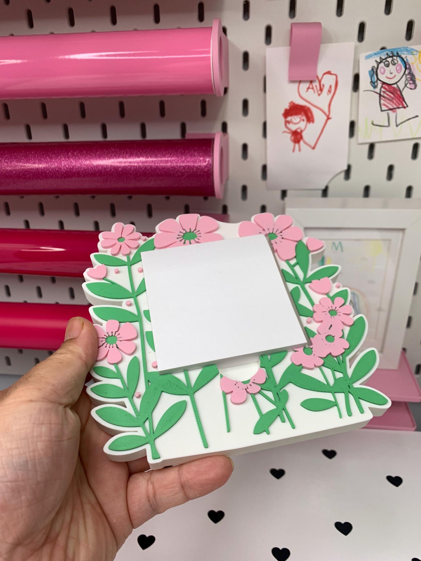 Digital STL File | Field of Flowers Post-It Note Holder | 3D Digital File | STL & 3MF Download