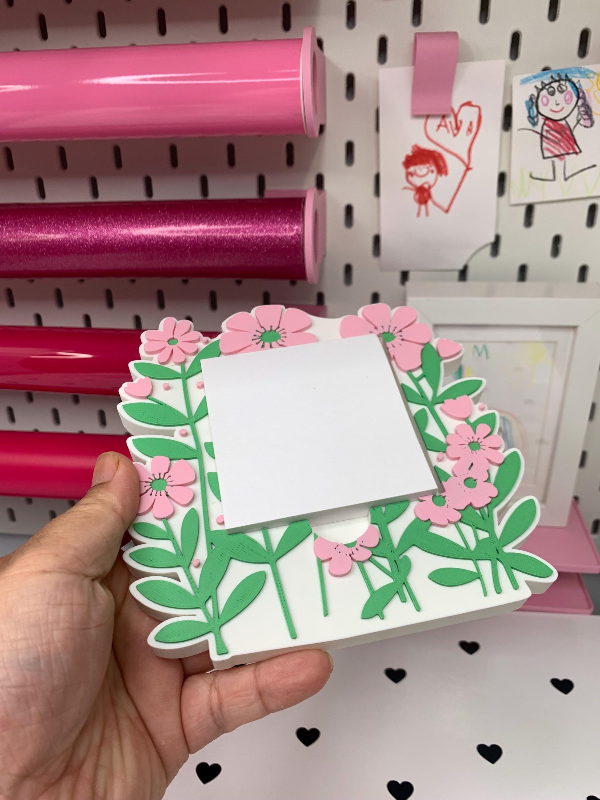 Digital STL File | Field of Flowers Post-It Note Holder | 3D Digital File | STL & 3MF Download