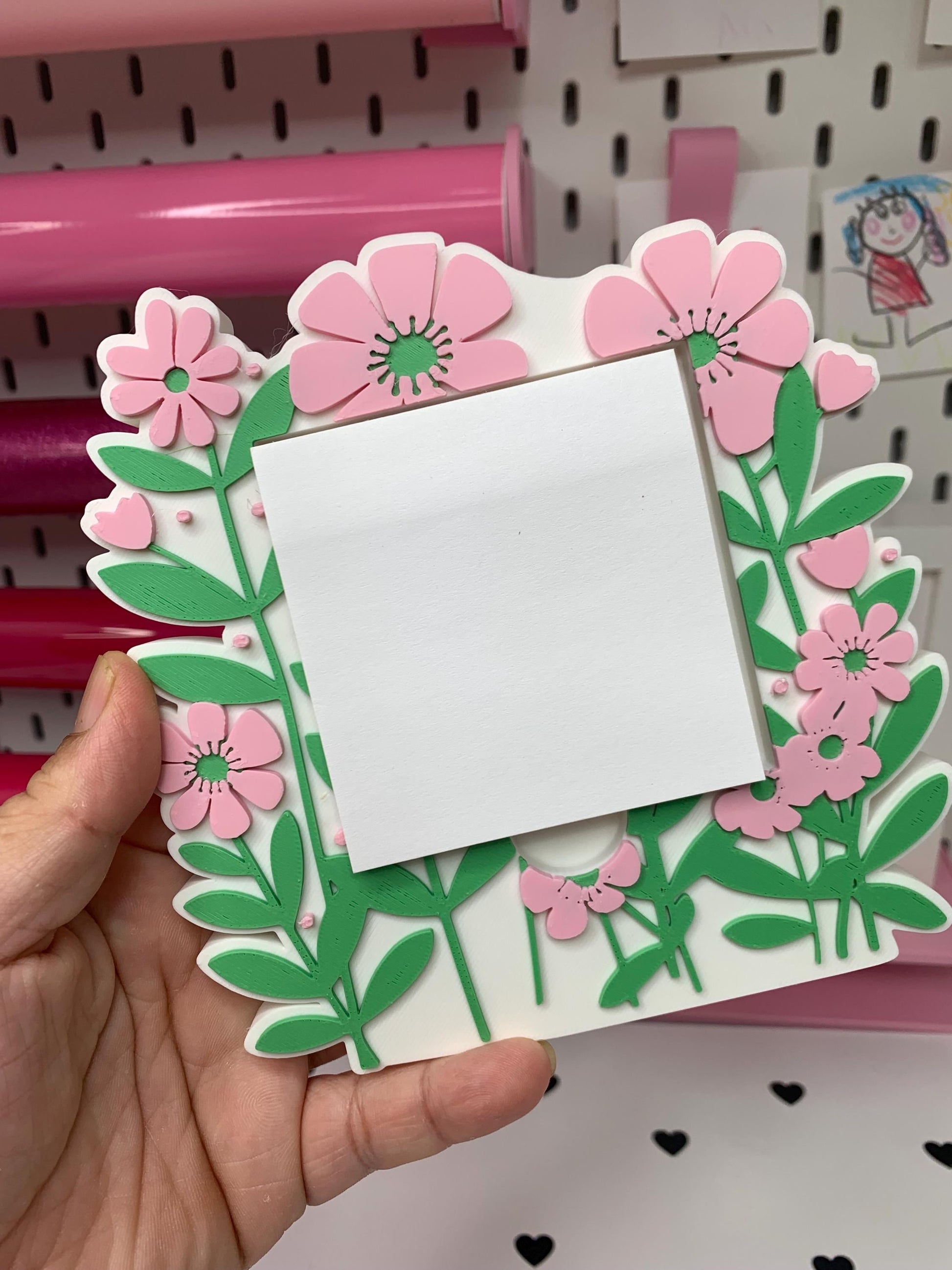 Digital STL File | Field of Flowers Post-It Note Holder | 3D Digital File | STL & 3MF Download