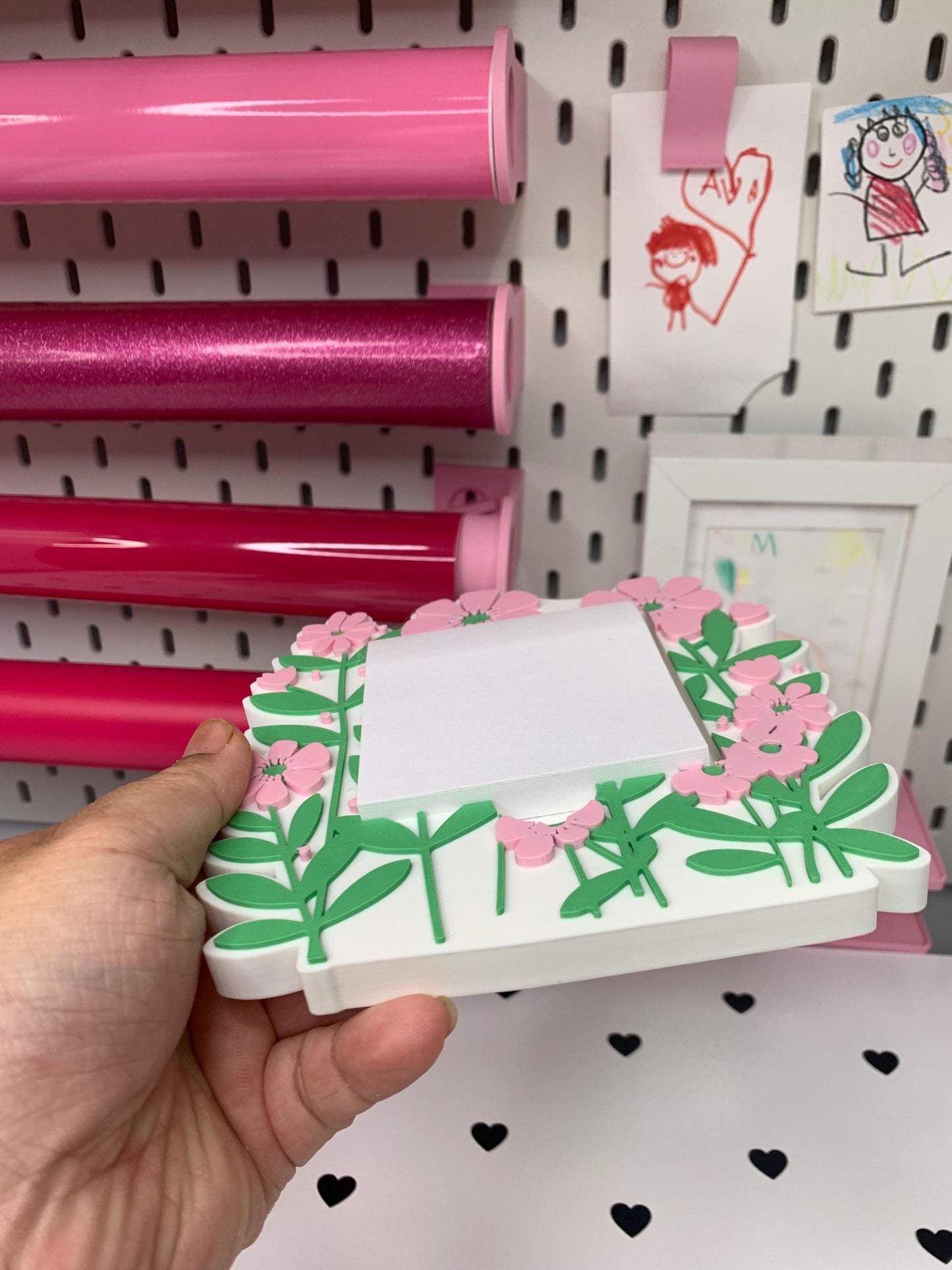 Digital STL File | Field of Flowers Post-It Note Holder | 3D Digital File | STL & 3MF Download