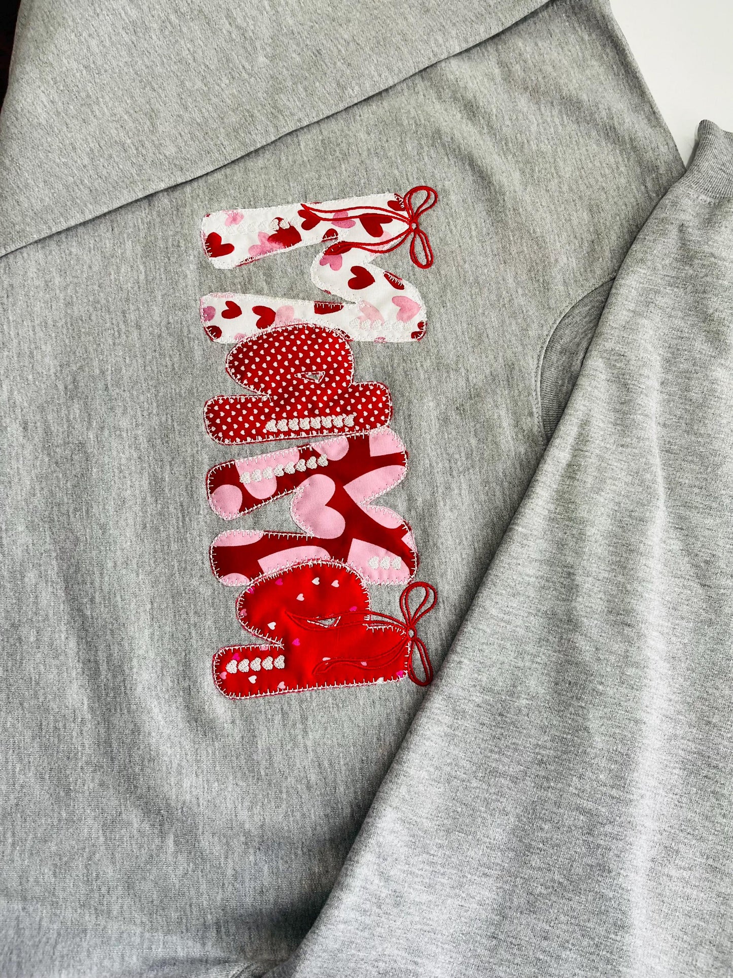 Custom Valentine XOXO Sequin Sweatshirt | Personalized Name Sleeve