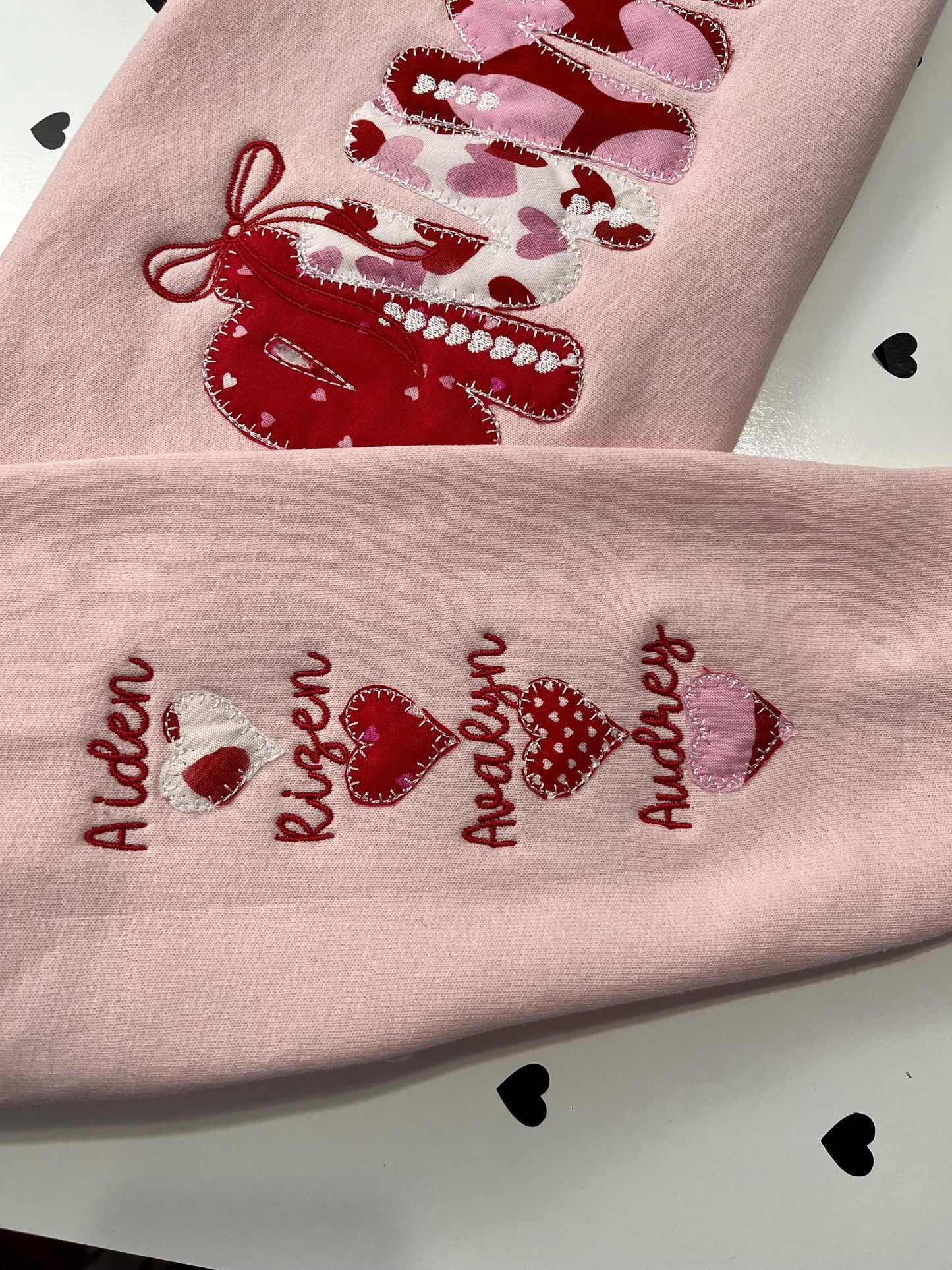 Custom Valentine XOXO Sequin Sweatshirt | Personalized Name Sleeve