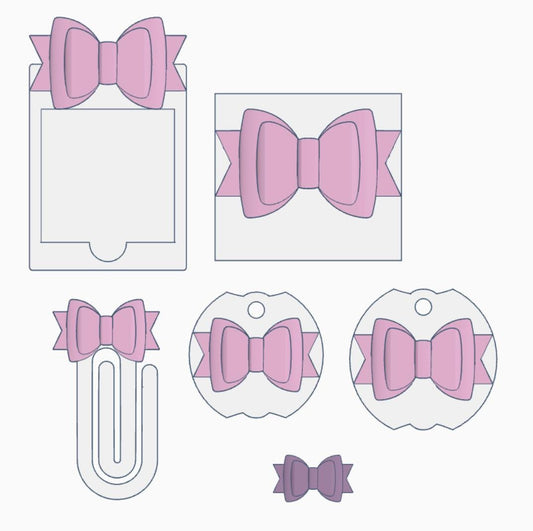 Bow Desk Accessories Bundle – STL & 3MF Files | 3D Print Desk Decor | Digital Download