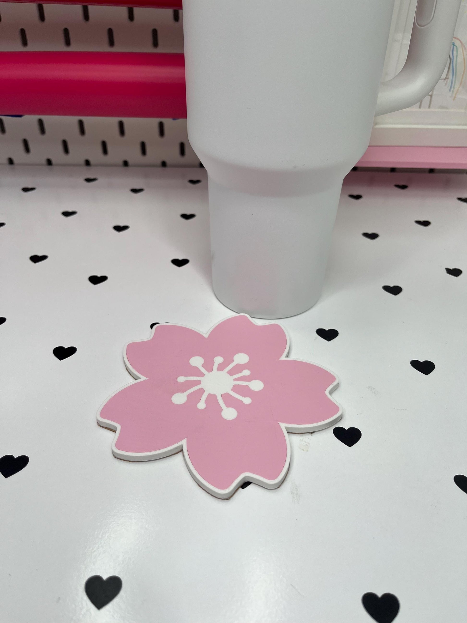 Cherry Blossom Straw Topper 3MF File | Sakura Straw Cap 8 and 10mm | Cherry Blossom Coaster STL | Spring Drink Accessories | 3D Print File