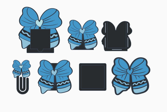 Crayon Bow Desk Accessories Bundle – 3MF Files | 3D Print Desk Decor | Digital Download