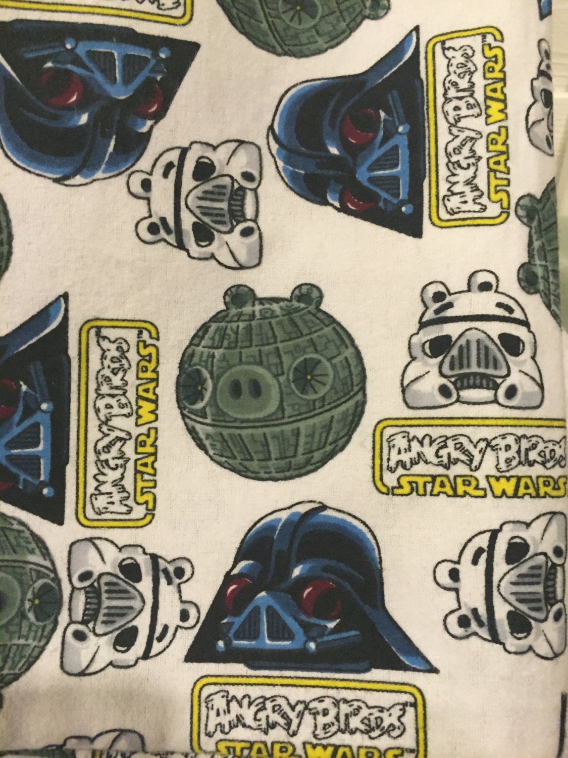 Channel the Force with Angry Birds: Star Wars Infinity Scarf - Handmade Flannel Fleece Fabric Print by Lina Loves Two, handmade in Los Angeles CA