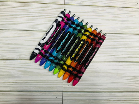 x10 Glitter Color Personalized Teacher Pens| Unique Teacher Gifts | Customized Teacher Appreciation Gift | Perfect Gift for Her