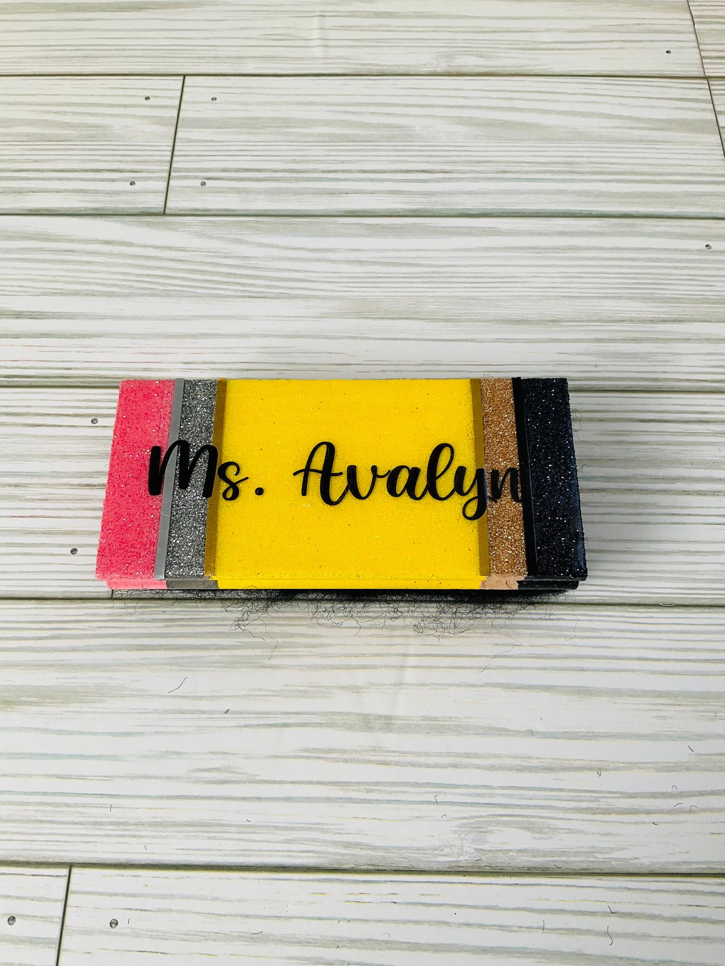 Pencil Whiteboard Eraser | Teacher Gifts | Yellow Pencil Glitter Eraser | Classroom Supplies