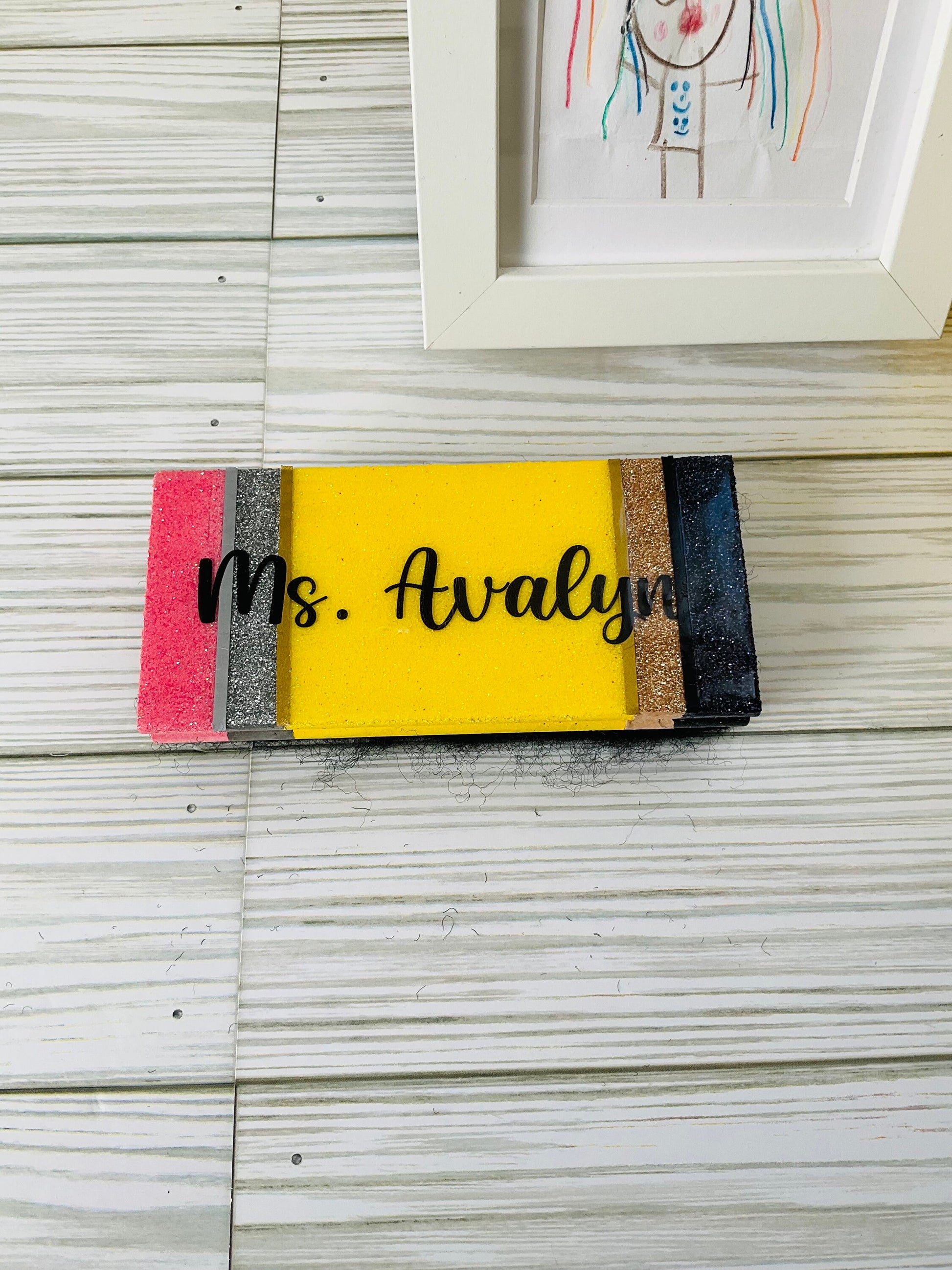 Pencil Whiteboard Eraser | Teacher Gifts | Yellow Pencil Glitter Eraser | Classroom Supplies