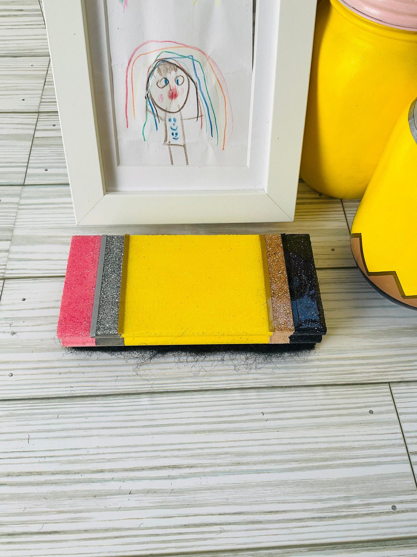 Pencil Whiteboard Eraser | Teacher Gifts | Yellow Pencil Glitter Eraser | Classroom Supplies by Lina Loves Two, handmade in Los Angeles CA