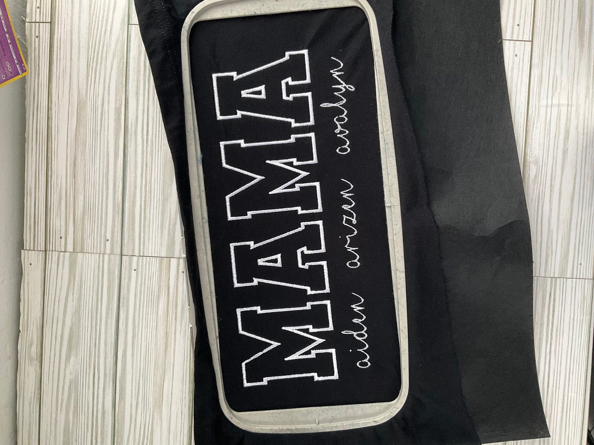 Cherished Moments: MAMA Personalized Embroidered Tee with Kids' Names - Custom Mom Appreciation Shirt by Lina Loves Two, handmade in Los Angeles CA