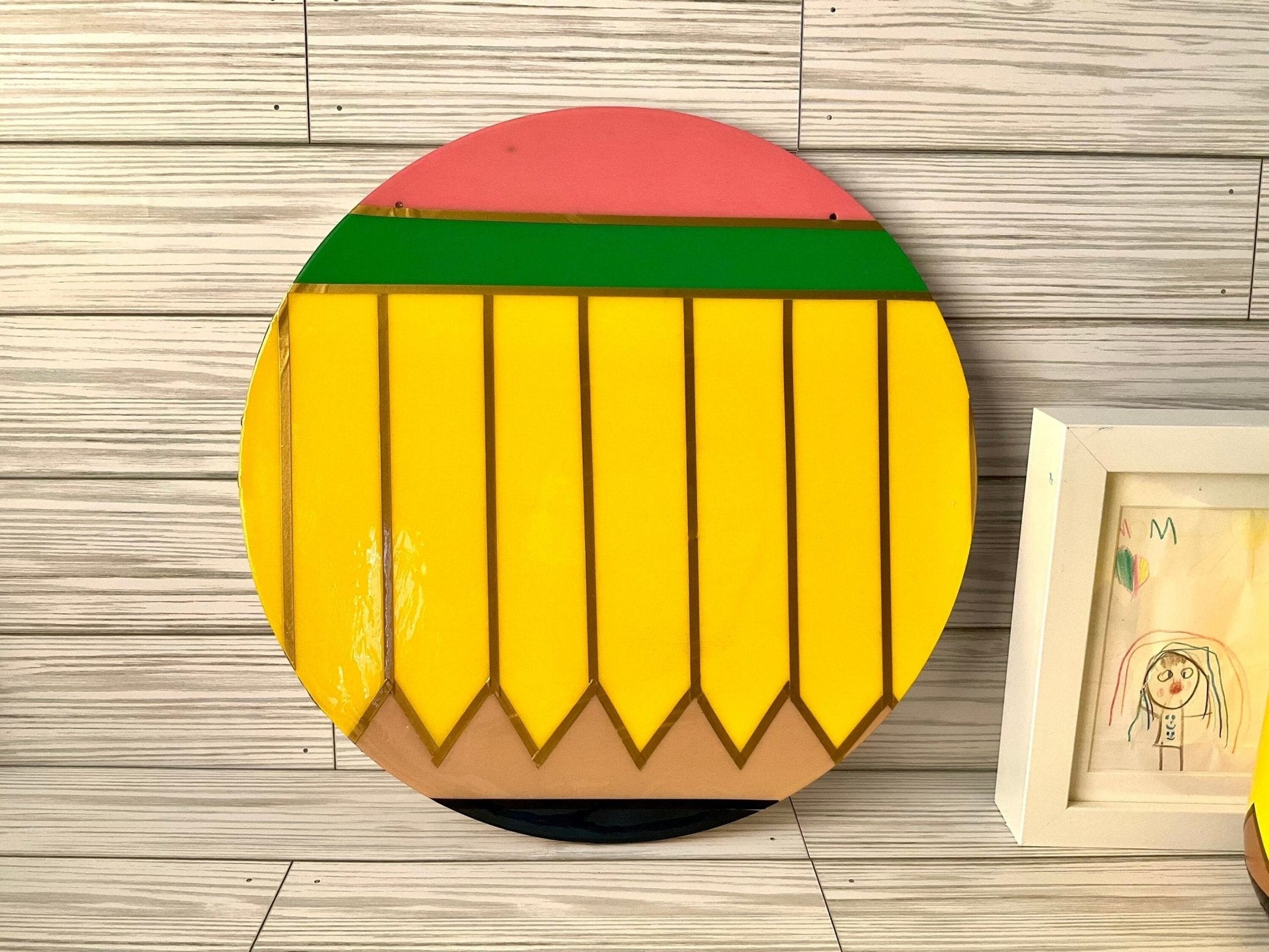 Round Pencil Door Sign | Personalized Teacher Gifts | Teacher Name Sign | Unique Classroom Decor by Lina Loves Two, handmade in Los Angeles CA