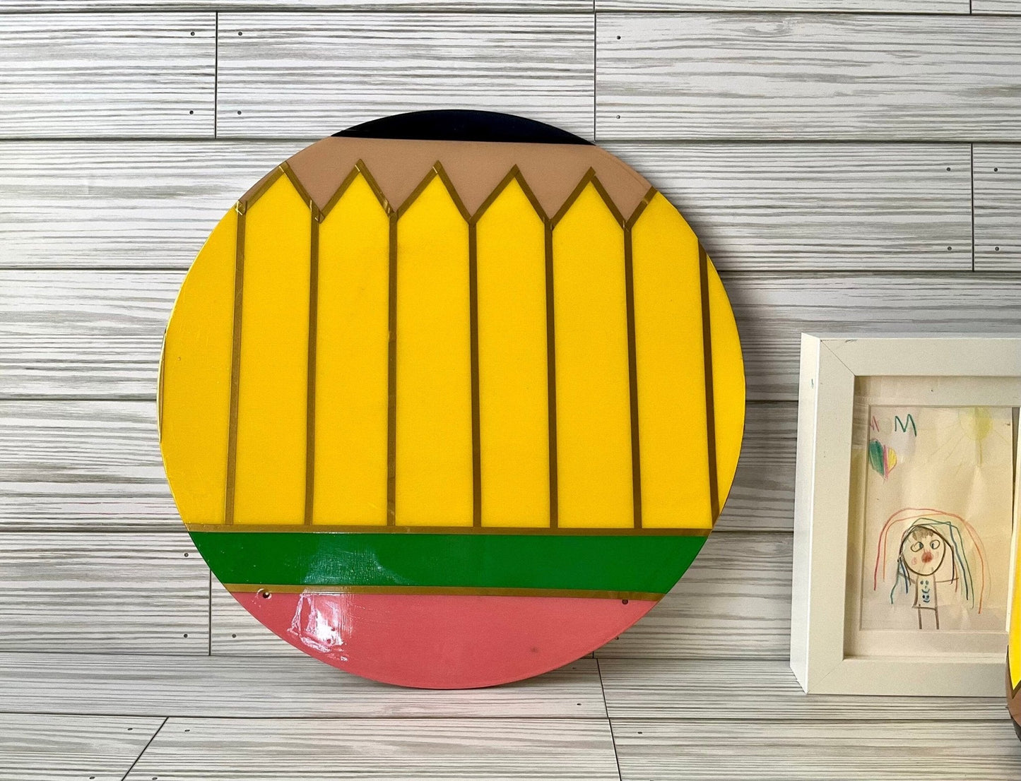 Round Pencil Door Sign | Personalized Teacher Gifts | Teacher Name Sign | Unique Classroom Decor by Lina Loves Two, handmade in Los Angeles CA