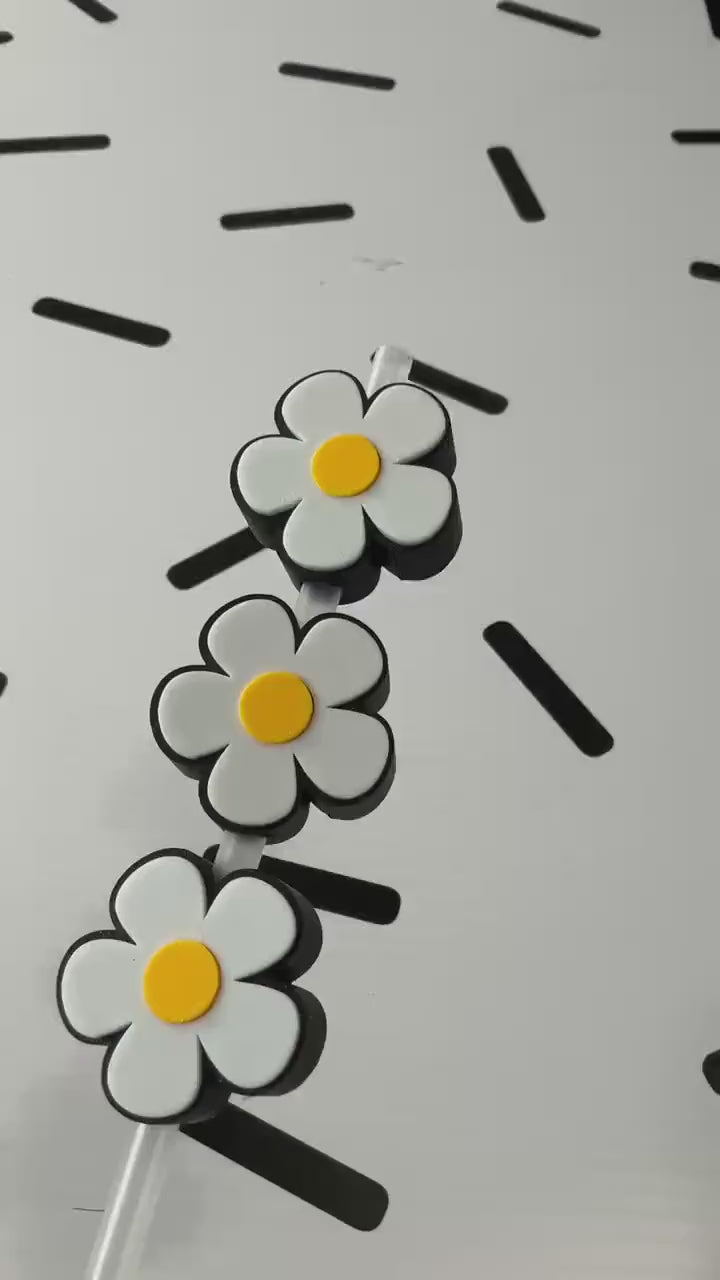 3D Printed Daisy Straw Topper: Reusable Floral Cup Charm