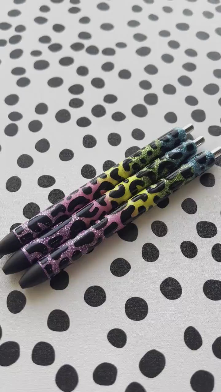 x3 Glitter Color Personalized Pens | Unique Teacher Gifts | Custom Teacher Appreciation Gift | Grading Pens