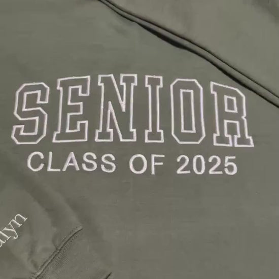 Custom Embroidered Senior Sweatshirt | Senior 2025 Sweatshirt | Graduation Hoodie | Class of 2025 | Senior Shirt | Graduation Gift