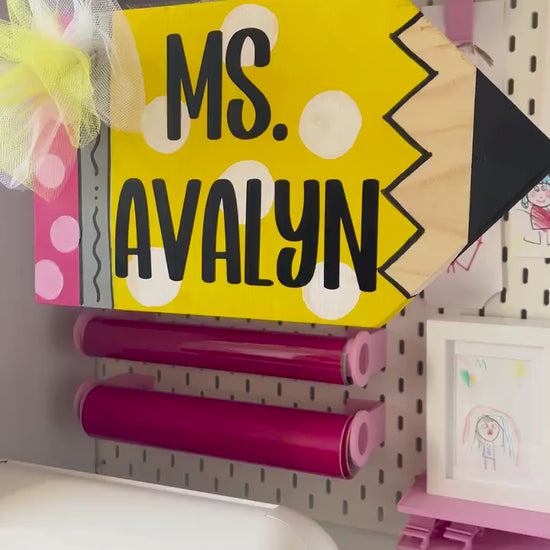Personalized Teacher Pencil Door Hanger: Whimsical Classroom Decor