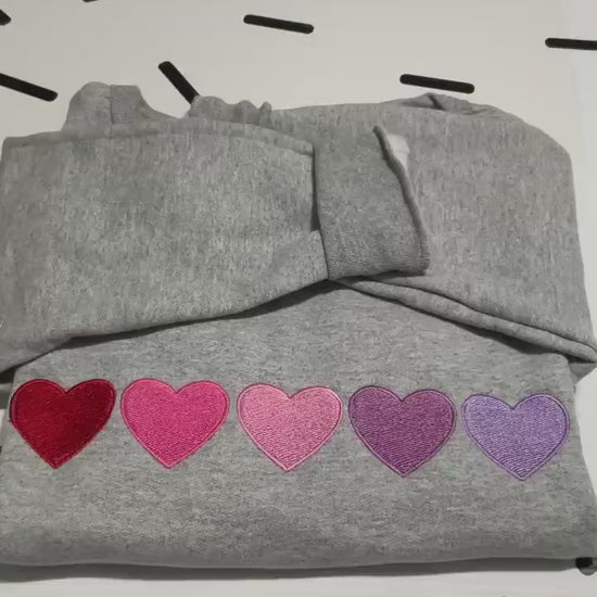 Embroidered Heart Sweatshirt – Crewneck – Graphic Top