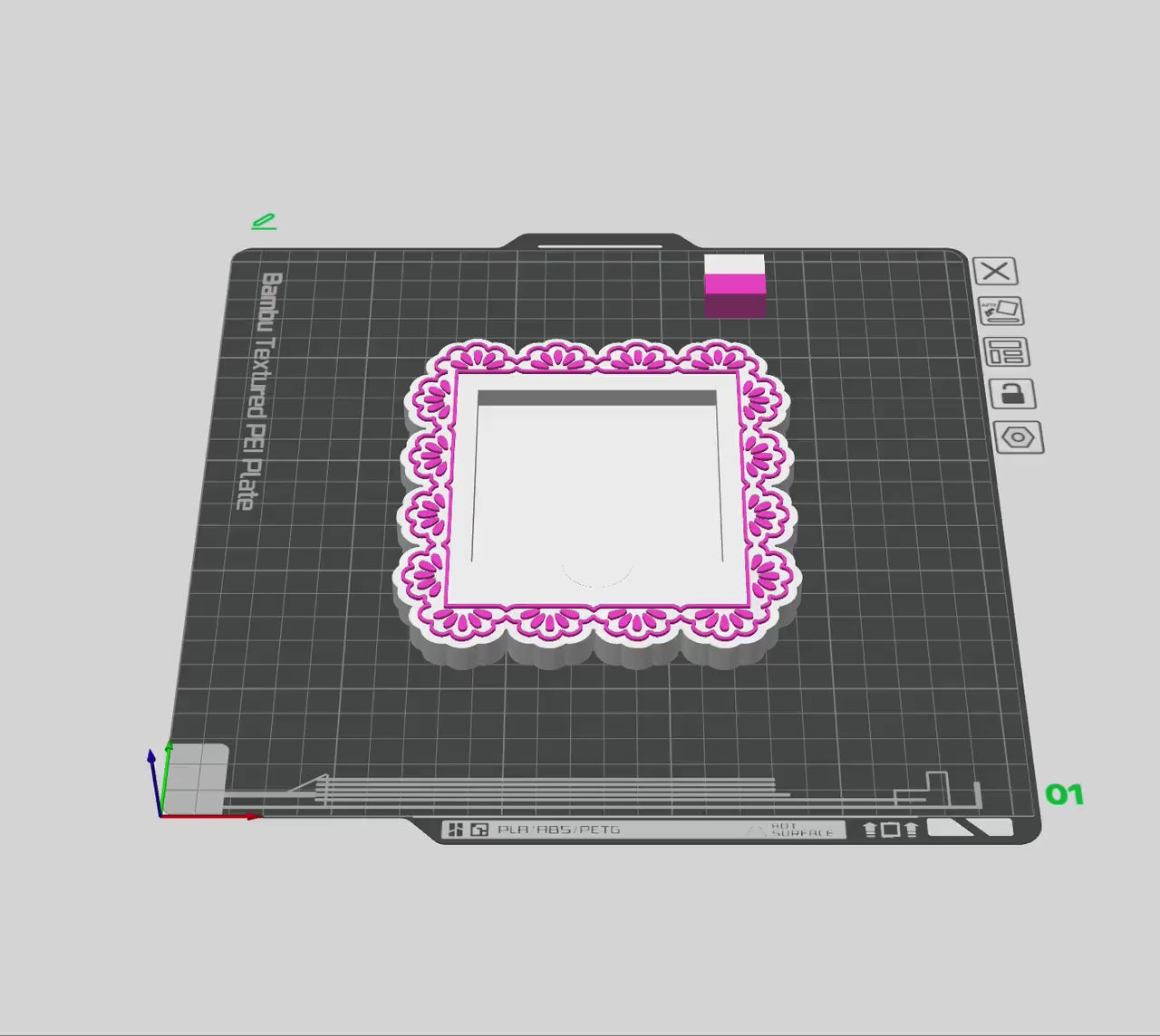 Digital STL File | Lace-Inspired Post-It Note Holder | 3D Digital File | STL & 3MF Download