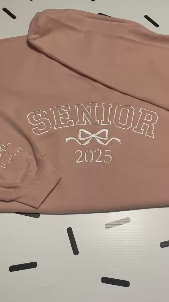 Custom Embroidered Senior 2025 Sweatshirt | Graduation Gift