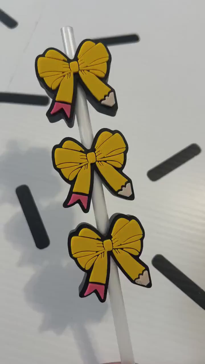 Pencil Bow Straw Topper | Teacher Gift, Back to School