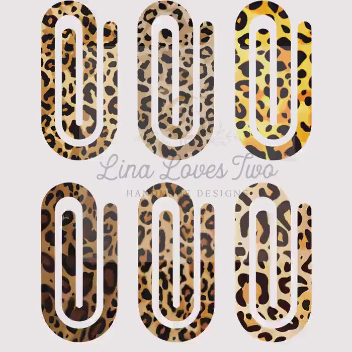 Leopard Paperclip PNG Jumbo Digital Bookmark Clip Printable Design