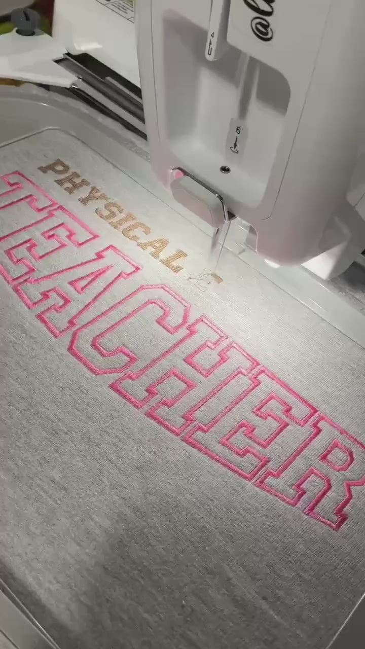 Custom Embroidered Teacher Sweatshirt: Personalized Subject Crewneck