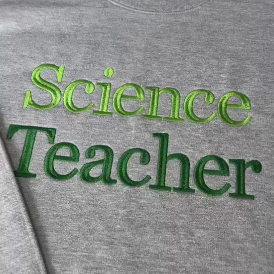Custom Embroidered Teacher Subject Sweatshirt: Personalized Crewneck