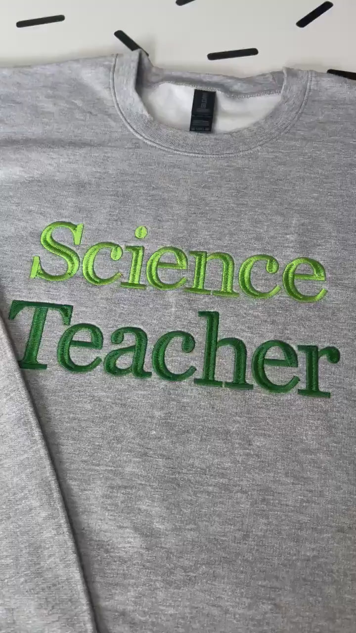 Custom Embroidered Teacher Subject Sweatshirt: Personalized Crewneck