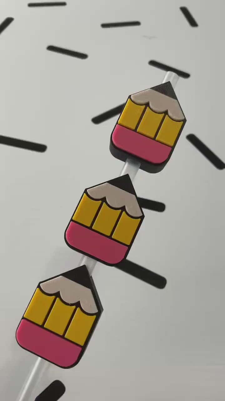 3D Printed Pencil Straw Topper | Teacher Gift, Back to School
