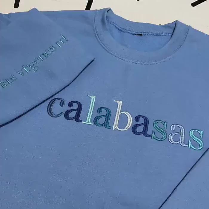 City Name Sweatshirt Custom Embroidered Travel Crewneck Unisex Gift