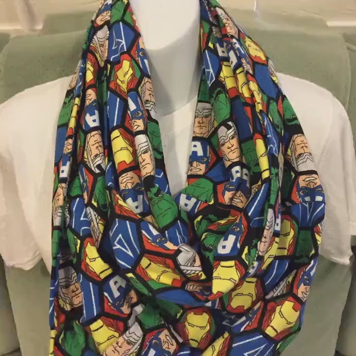 Avengers Infinity Scarf Flannel Loop Scarf Superhero Print Accessory