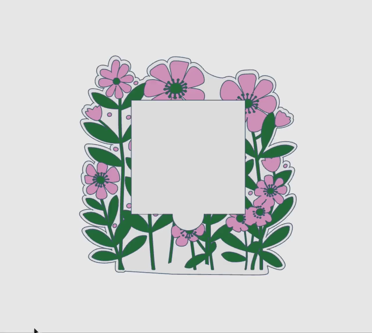 Digital STL File | Field of Flowers Post-It Note Holder | 3D Digital File | STL & 3MF Download